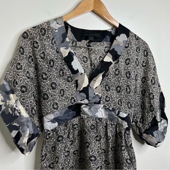 Express 100% Silk Tunic Mini Dress Kimono Sleeves Floral Size Small - Picture 2 of 10